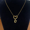 Collar con Inicial de Corazón en Acero Inoxidable